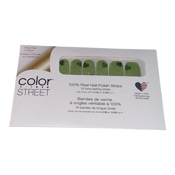 Color Street GET CLOVER IT Green Shamrock Glitter Nail Polish Strips - Picture 2 of 6